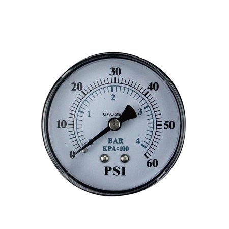 Pool Central 2.5 in. Back Mount Plastic Cover Pressure Gauge 0-60 PSI6 32727581